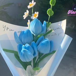 Bó hoa Tulip kẽm nhung handmade